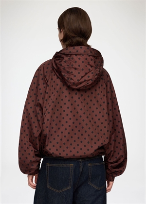 printed flyweight nylon jacket Chicory Coffee A1010197 Ganni 